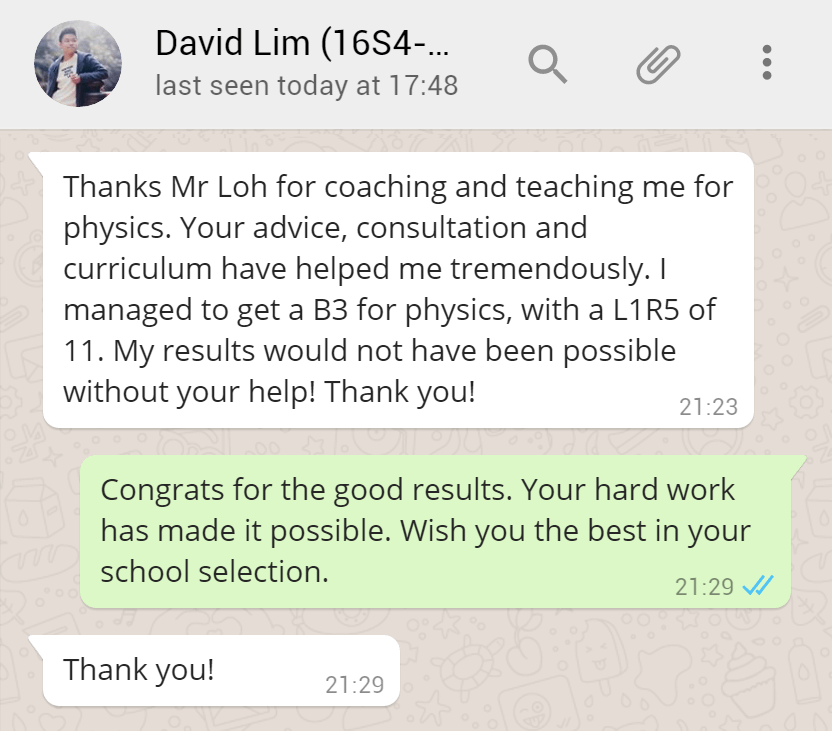 Physics Tutor's Testimonial from David
